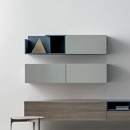 Lime Modern Living Edge Slim Wall Unit